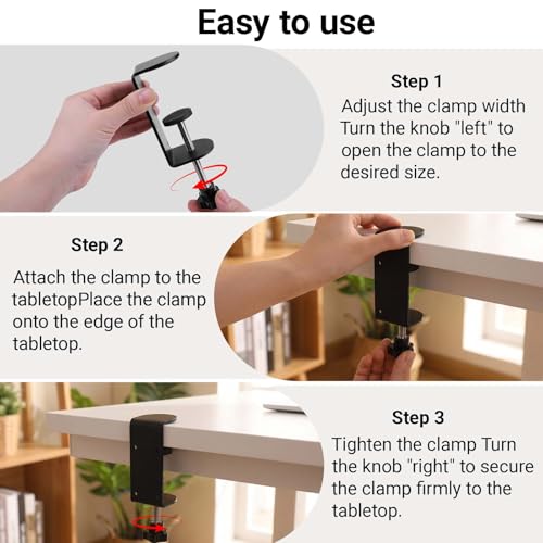 3 inch C-Clamp with Four Small Holes in the back, 2-Pack Adjustable Desk C Clamps for Range 0.35"~3.37", Versatile Clamp for Brake, Parts Assembly, Fastening, Welding, Woodwork, Metal Work - size: 3 in, style: 2-Pack