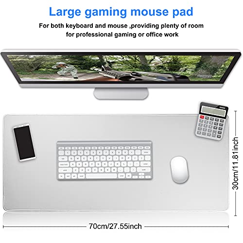 Large Gaming Mouse Pad with Stitched Edges,[27.5x11.8In] Extended Mouse Pad with Non-Slip Natural Rubber Base for Gamer/Desktop/Office/Home (70x30 Greyus) - color: 70x30 Greyus