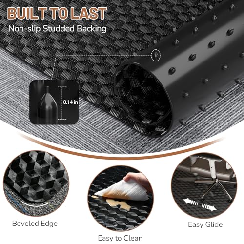 Office Chair Mat for Low Pile Carpet, 36" x 48" Clear Plastic - size: 36"x48"