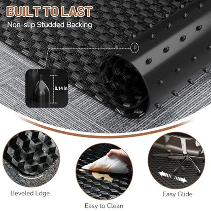 Office Chair Mat for Low Pile Carpet, 48" x 60" Clear Plastic - size: 48"x60"