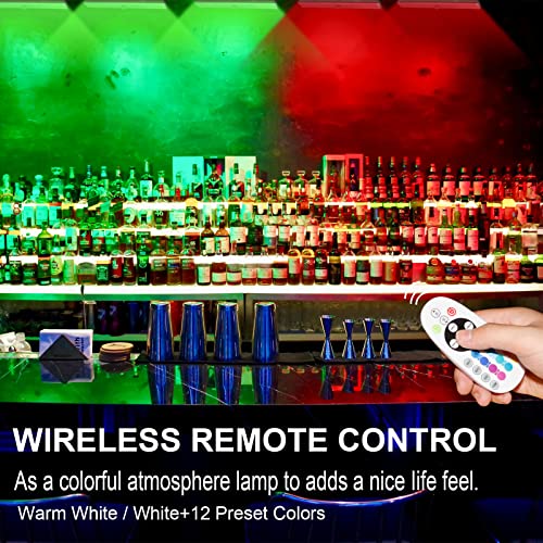 48 LED Under Cabinet Lighting Wireless, 15 Colors Changeable Rechargeable RGB Under Cabinet Lights Remote Control Under Counter Lights Mini Night Light Bar for Indoor Display Shelf, 4 Pack | 15 Colors , Under Cabinet Lights, Remote Control, Timer, Dimmabl