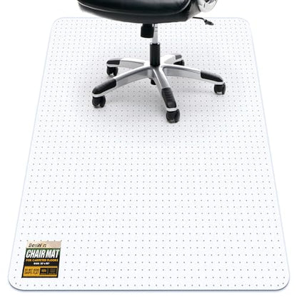 Heavy Duty Office Chair Mat for Carpet, 32" x 55" Clear Hard Carpet Protector Mat, Anti-Slip Desk Floor Mat for Office Chair on Carpeted Floors, Easy Glide, Ship Flat - size: 32" x 55"