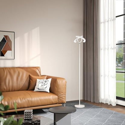 SIBRILLE 30W LED Floor Lamp for Living Room, 350° Rotating Reading Standing Lamp with Remote Control, Stepless Dimmable 3000K-6500K Modern Tall Lamp for Bedroom Office - color: White