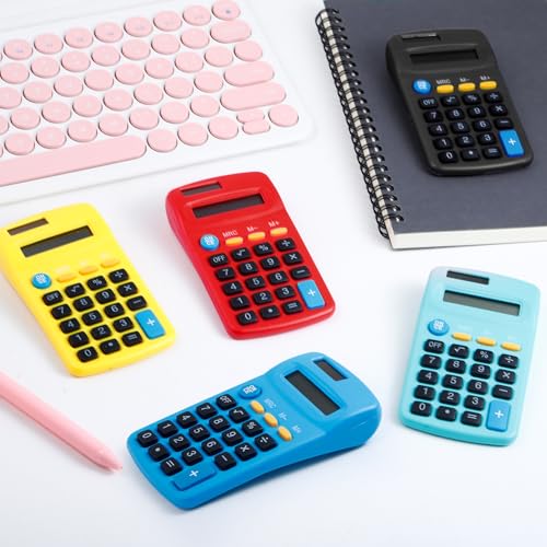 18Pack Mini Calculators, Solar Dual Power Basic Calculator, 6 Color