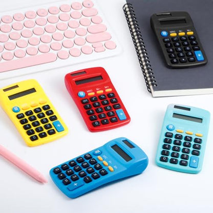 18Pack Mini Calculators, Solar Dual Power Basic Calculator, 6 Color