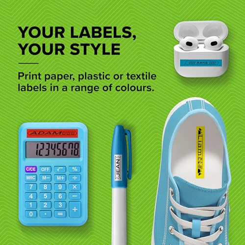 DYMO LetraTag 200B Bluetooth Label Maker, Compact Label Printer, Connects Through Bluetooth Wireless Technology to iOS and Android, Includes 1 White Paper Label Tape, Daydream Blue - style: Daydream Blue Starter Kit