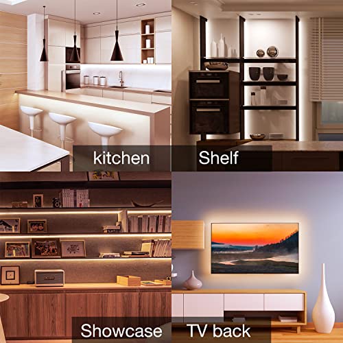 DAYBETTER Under Cabinet Lighting kit, 10 PCS LED Strip Lights with Remote, Dimmable Under Cabinet Lights for Kitchen Cabinet, Counter, TV Back,Showcase 2700K-6500K Warm to Daylight White,Timing,16.4ft - size: 16.4ft