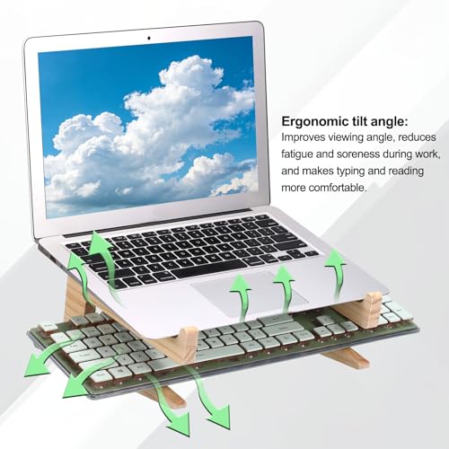PATIKIL Wooden Laptop Stand 1Pack Dual-Use Laptop Stand Vertical for 13-18 - size: 13-18 Inch