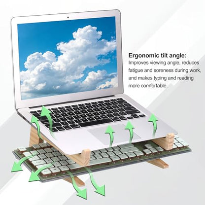 PATIKIL Wooden Laptop Stand 1Pack Dual-Use Laptop Stand Vertical for 13-18 - size: 13-18 Inch