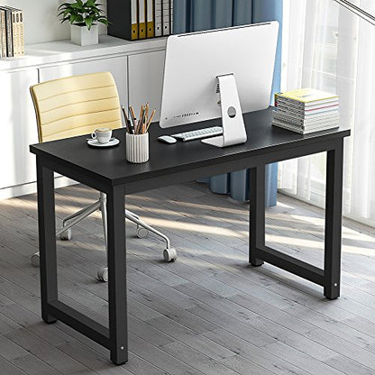 Tribesigns Computer Desk, 47 inch Modern Simple Office Desk Computer Table Study Writing Desk for Home Office, Black - color: Black, size: 47*23.6 inch