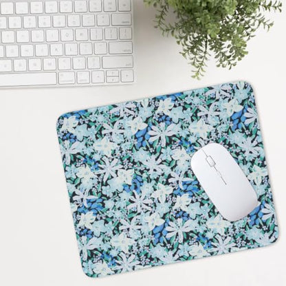 Mouse Pad for Desk with Stitched Edge, Premium Cute Washable Mouse Pads. Computer Mousepad with Non-Slip Rubber Base, Mousepads for Laptop, 9.25x7.75x0.12 inch (Indigo Blooms) - color: Indigo Blooms