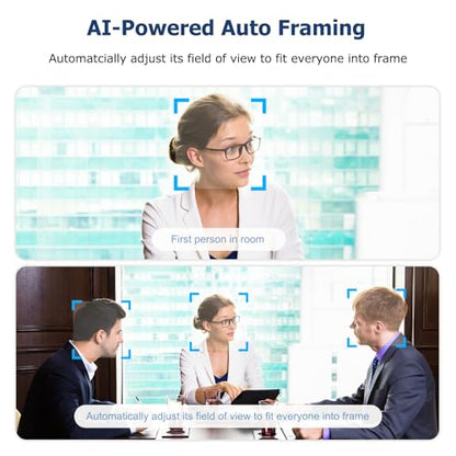 Conference Room Camera, All-in-One 4K Webcam with Microphone and Speaker, AI Tracking and Auto Framing, Wide Angle of View, Plug and Play USB Webcam for PC, Mac, Meetings, Teams, Zoom & Webex - color: Black