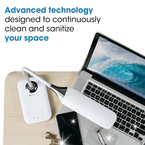 OttLite Enhance LED Sanitizing Desk Lamp with USB Charging, White | ClearSun LEDs Reduce Eyestrain | Sanitizing Light | Flexible Neck | Eliminates Bacteria
