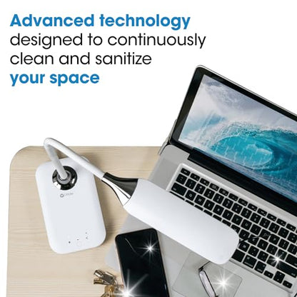 OttLite Enhance LED Sanitizing Desk Lamp with USB Charging, White | ClearSun LEDs Reduce Eyestrain | Sanitizing Light | Flexible Neck | Eliminates Bacteria
