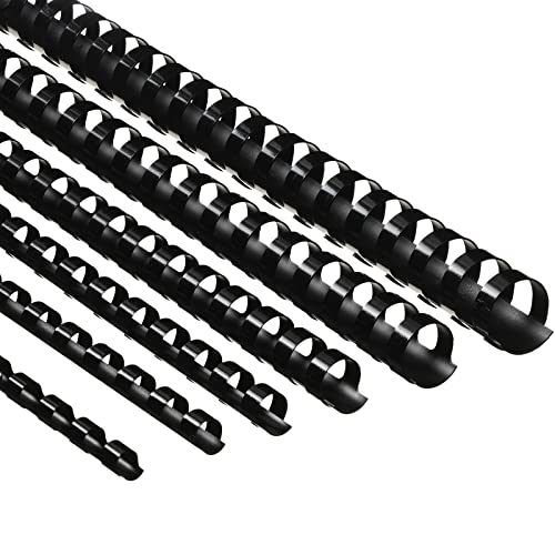 Yunsailing 150 Pack Plastic Binding Combs Plastic Binder Comb Ring 19 Ring Binding Spines Letter Size Spiral coils for Notebook Calendar(1/4 5/16 3/8 1/2 5/8 3/4 in,Black) - color: Black, size: 1/4 5/16 3/8 1/2 5/8 3/4 In
