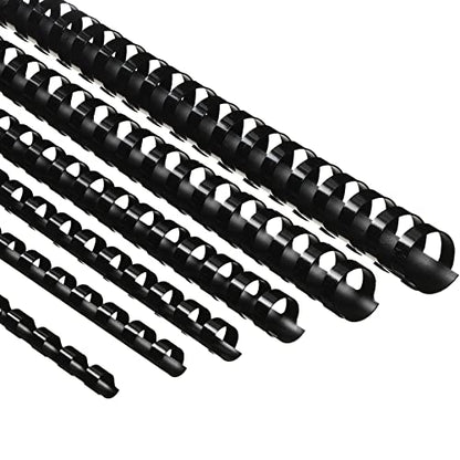 Yunsailing 150 Pack Plastic Binding Combs Plastic Binder Comb Ring 19 Ring Binding Spines Letter Size Spiral coils for Notebook Calendar(1/4 5/16 3/8 1/2 5/8 3/4 in,Black) - color: Black, size: 1/4 5/16 3/8 1/2 5/8 3/4 In