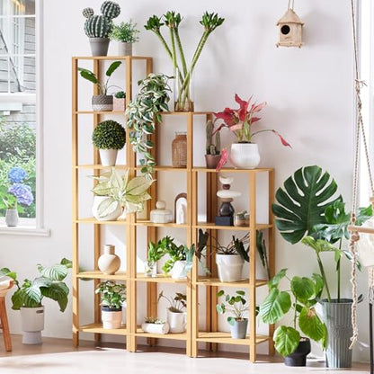 YUFAM 6 Tier Tall Skinny Bookshelf, Narrow Bookcase, Wooden Shelf, Natural - color: Natural, size: 6-Tier