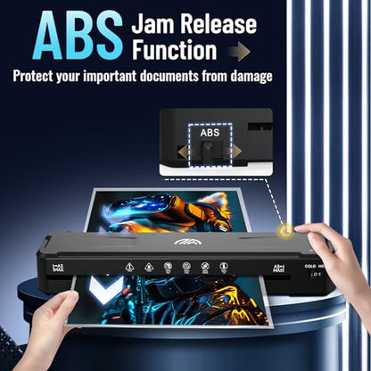 13 Inch Laminator Machine with 50 Laminating Sheets, Cold & Thermal | Built-in Paper Cutter & Corner Rounder, Fast Warm-Up No Jam A3 Laminator for Home School Office