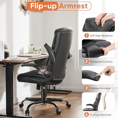 Sweetcrispy Computer Desk Chair, Lumbar Support Video Game Chair PU Leather - color: Inky, style: 1 Pack