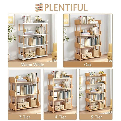 OSCHF 4-Tier Wooden Open Bookcase, Oak - color: Oak, size: 4-tier
