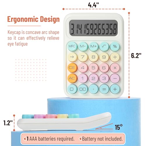 Mr. Pen- Mechanical Switch Calculator, 12 Digit Large LCD Display | Colorful with Big Buttons, Mechanical Switch Calculator for Home, School, Office - color: Pastel Harmony