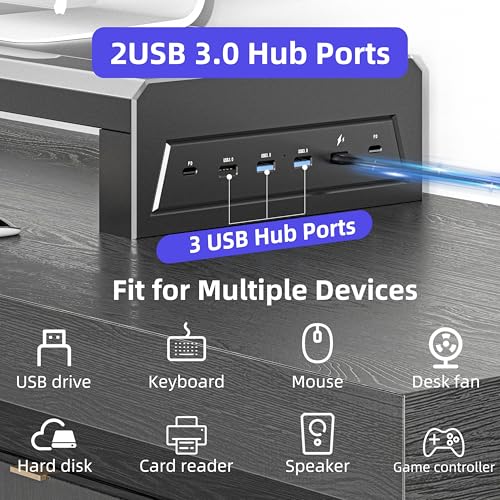 Computer monitor stand (USB Hub Fast Charging Version, Two-layer 550mm) - color: USB Hub Fast Charging Version, size: Two-layer 550mm