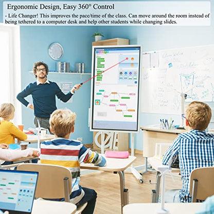 Wireless Presentation Clicker for Google Slides: 100ft Range | Ultra-Bright 656ft Red Pointer | Battery Powered - Plug & Play USB Presenter Remote with Volume & Black Screen for Mac Win PPT Keynote - style: USB-1 Pack