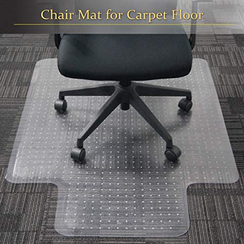 Plastic Office Chair Mat for Carpeted Floors, 36'' x 48'' Heavy Duty Floor Mat, Eco-Friendly Series Studded Carpet Desk Chair Mats (36 inches X 48 inches) - size: 36 inches X 48 inches x 1 pc
