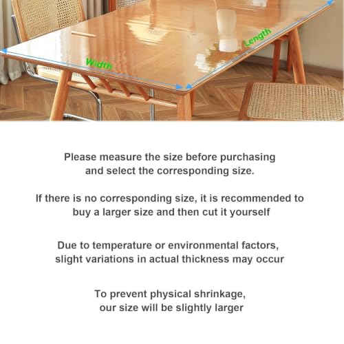 Table Protector for Dining Room Table Oil Proof PVC Table Cover for Desk Floor Table,34×60in - size: 34×60in