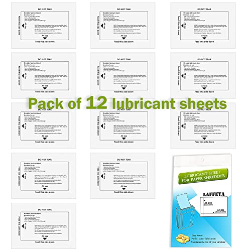 laffeya Shredder Lubricant Sheets, 12 Paper Shredder Sharpening & Cleaning - size: 12 Pack