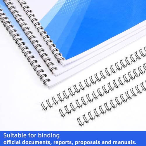 Rayson Wire Binding Spines, 1/4" 3:1 Pitch, 32-Loop Black, 100 Pack | Binds up to 20 sheets; ideal for thin reports, manuals, proposals and school projects. - size: 1/4" (20 Sheets Capacity)