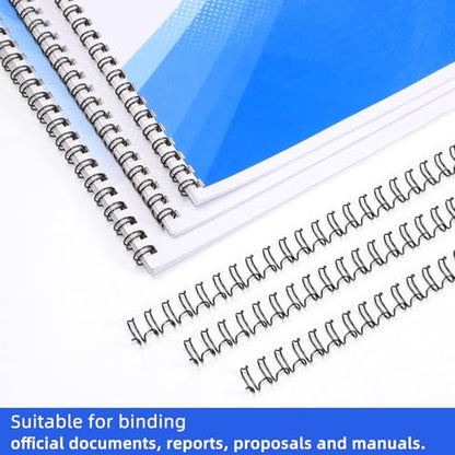 Rayson Wire Binding Spines, 1/4" 3:1 Pitch, 32-Loop Black, 100 Pack | Binds up to 20 sheets; ideal for thin reports, manuals, proposals and school projects. - size: 1/4" (20 Sheets Capacity)