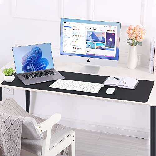 AFIING Large Desk Mat, 47" x 17", Black - color: Black, size: 47" x 17"