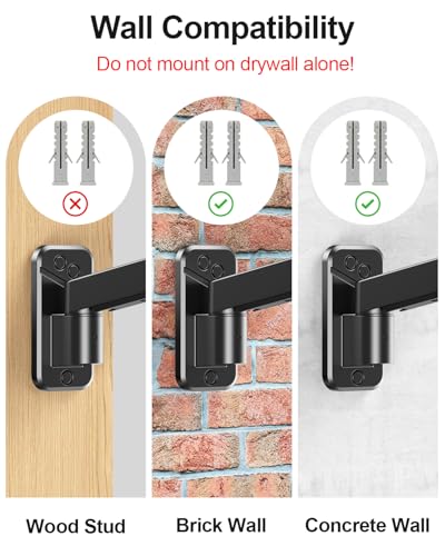 Monitor Wall Mount fits 22"-49" Ultrawide Flat & Curved Screens, Heavy Duty Single Monitor Wall Arm Holds 2.2 to 44 lbs, Full Motion Adjustable Wall Bracket, VESA Mount 75x75mm/100x100mm