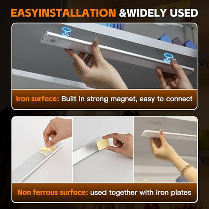 7.9 inch Motion Sensor Cabinet Lights, 4 Pack | 1400mAh, 34 LED Beads, USB-C Charging, 3 Color Temperatures, Magnetic Light Bar - size: 7.9inch -4Pack