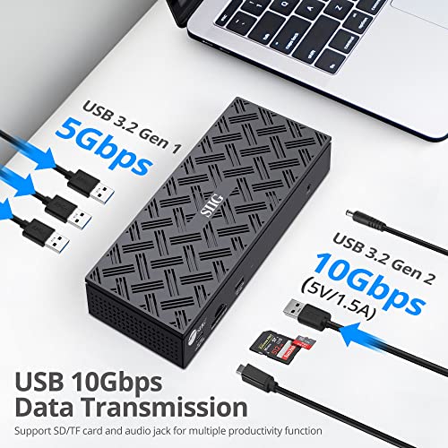 SIIG DisplayLink USB-C Dock, Quad 4K60Hz, 100W PD, 2.5GbE, JU-DK0Q11-S1 - style: Quad 4K Display