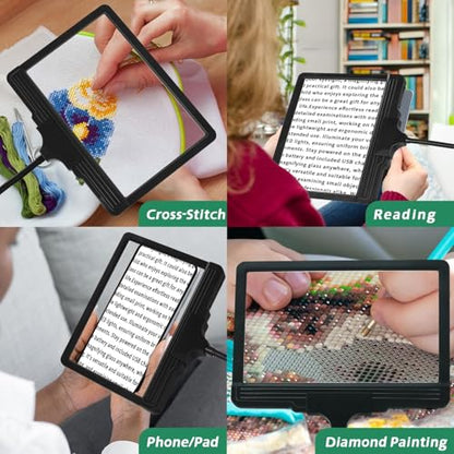 NZQXJXZ 5X Rechargeable Floor Magnifying Glass with Light and Stand 2-in-1 - size: Large