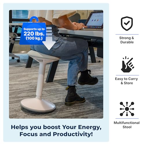 Standing Desk Stool Chair, Height Adjustable Stool 21-31 inch for Office and Classroom, Swivel seat, Anti-Slip Bottom Ergonomic Wobble Stool with Rocking Motion, Blue - color: Blue, size: 21-31 inch