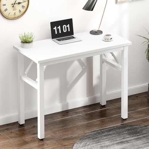 Need Small Folding Computer Desk, 31.5 Inch Writing Table, White - color: White, size: 31.5 inches