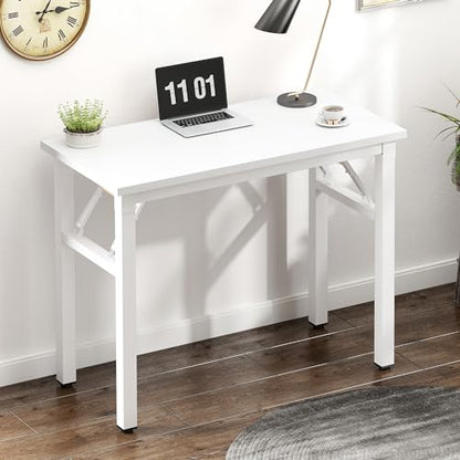 Need Small Folding Computer Desk, 31.5 Inch Writing Table, White - color: White, size: 31.5 inches
