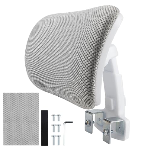 Office Chair Headrest Attachment Head Support Cushion Chair Mesh Head Rest Black Mesh Frame Adjustable Height Angle for Ergonomic Office - color: Color 4