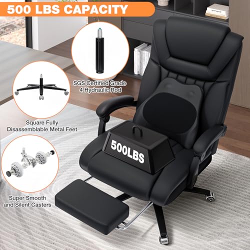 HOFFREE 500lbs Kneading Massage Office Chair with Heat for Heavy People