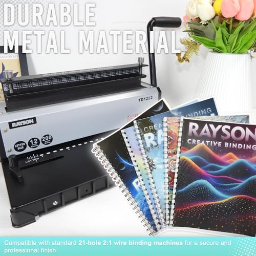Rayson Wire Binding Spines, 2:1 Pitch, 21-Loop Black, Mixed Sizes, 100 Pack | Includes 3/8", 7/16", 1/2", 9/16" and 5/8" sizes; black 2:1 pitch wires for compatible wire binders. - size: Multi-Size 3/8", 7/16", 1/2", 9/16", 5/8"