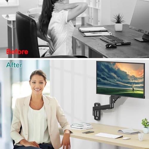 Monitor Wall Mount Fits up to 32" Computer Screens Max 19.8lbs - style: Wall Mount Black
