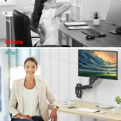 Monitor Wall Mount Fits up to 32" Computer Screens Max 19.8lbs - style: Wall Mount Black