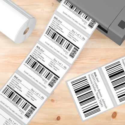 4 x 3 Inch Direct Thermal Labels, 12 Rolls, 6,000 Labels | Compatible with Zebra, Rollo and Other Desktop Direct Thermal Printers, Permanent Adhesive, Easy-Tear Perforations - size: 4" x 3"