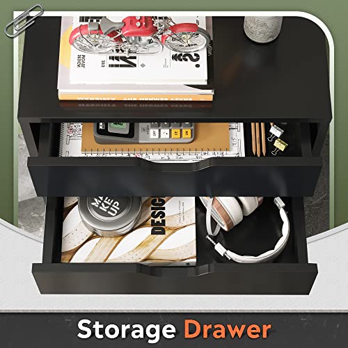 DEVAISE 7-Drawer Office File Cabinets, Mobile Craft Storage Cabinet, Black - color: Black, size: 15.7"D x 18.7"W x 34.5"H