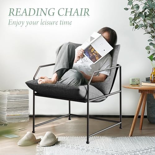 Accent Chair Living Room Chairs Accent Chairs Set of 2 Comfy Reading Chair for Bedroom Upholstered Lounge Chair Mid Century Modern Arm Chair Side Sofa Chair Armchair Waiting Room Chairs(Charcoal, 2) - color: Charcoal