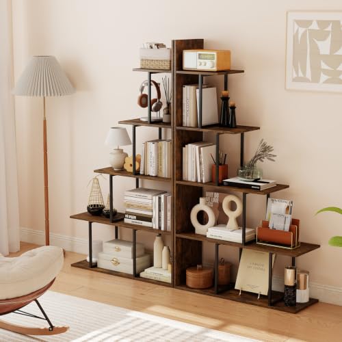 GIANTEX 5-Tier Stepped Bookshelf, 62" Tall Ladder Corner Bookcase
