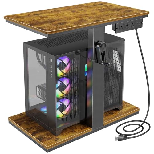 Computer Tower Stand with Charging Station & USB Ports